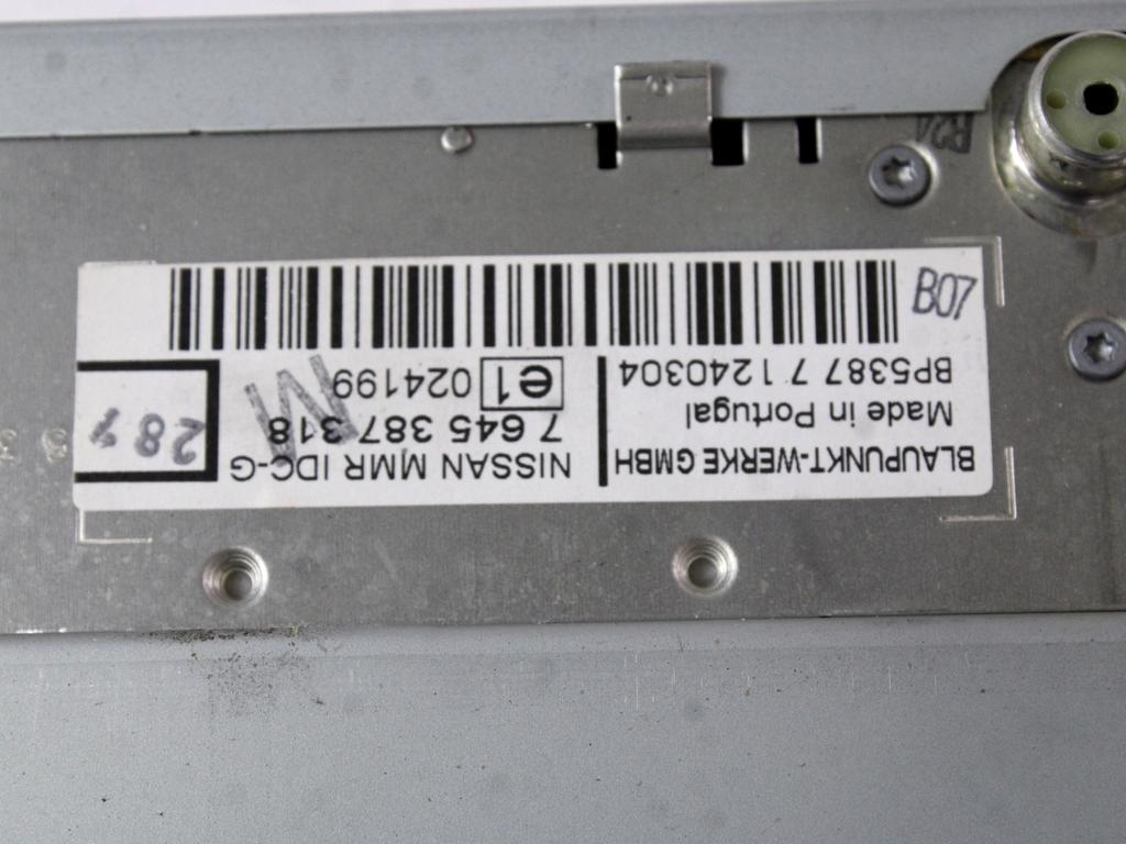 28184BC41A AUTORADIO NISSAN NOTE 1.4 B 65KW 5M 5P (2007) RICAMBIO USATO (NON FORNIAMO CODICE AUTORADIO, MA SOLO NUMERO DI TELAIO VEICOLO)