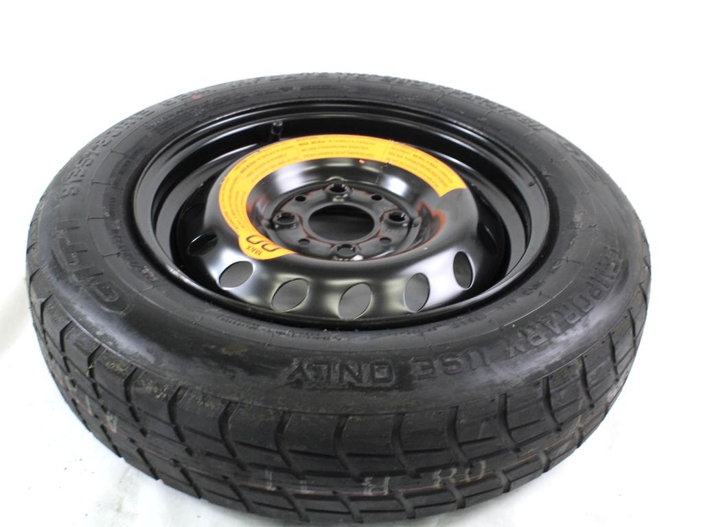 46802897 RUOTINO DI SCORTA S135/80 R13 82M FIAT PANDA 1.2 B 51KW 5M 5P (2012) RICAMBIO USATO CON CERCHIO IN FERRO DA 13 POLLICI 4 FORI 4.50BX13H ET 33 INTERASSE 4X98