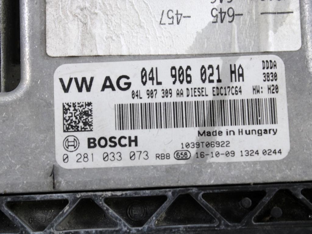 04L906021HA KIT ACCENSIONE AVVIAMENTO AUDI A6 C7 SW 2.0 D 140KW AUT 5P (2017) RICAMBIO USATO CON CENTRALINA MOTORE, QUADRO STRUMENTI, BLOCCHETTO CON CHIAVE 0281033073 4H0907064HN 4H0907063GH 4G8920934R