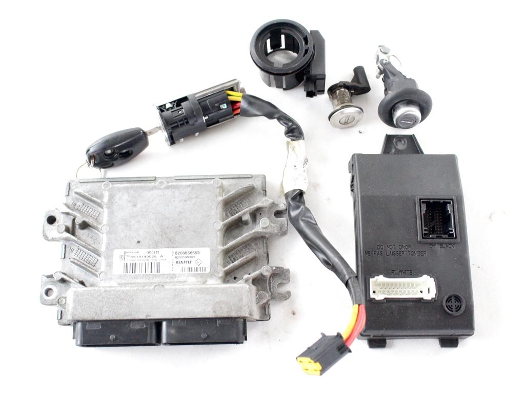 8200856659 KIT ACCENSIONE AVVIAMENTO DACIA SANDERO 1.4 G 55KW 5M 5P (2010) RICAMBIO USATO CON CENTRALINA MOTORE, BLOCCHETTI ACCENSIONE CON CHIAVE 8201013757 8200826300 