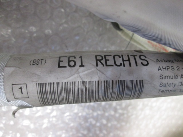 AIRBAG DE TETE DROIT  OEM N.  PI?CES DE VOITURE D'OCCASION BMW SERIE 5 E60 E61 (2003 - 2010) DIESEL D?PLACEMENT. 25 ANN?E 2004