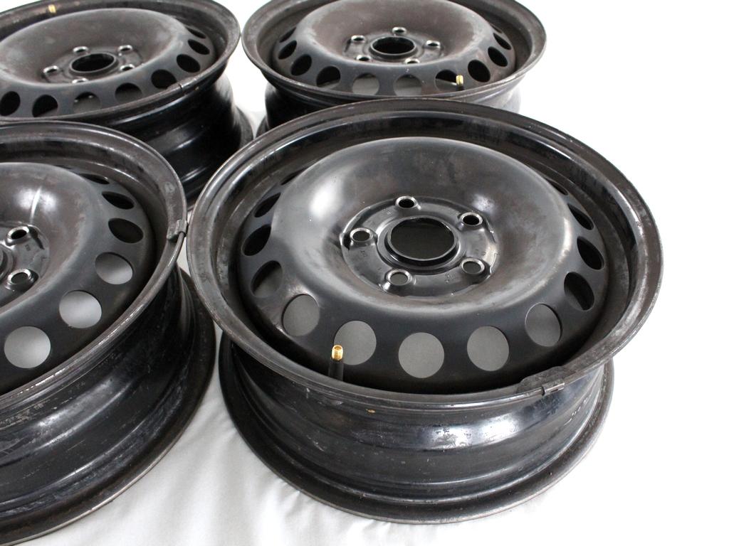 1K0601027T SET 4 CERCHI IN FERRO DA 15 POLLICI 5 FORI 6JX15H2 ET 47 VOLKSWAGEN GOLF 7 SW 1.6 D 77KW AUT 5P (2014) RICAMBIO USATO INTERASSE 5X112