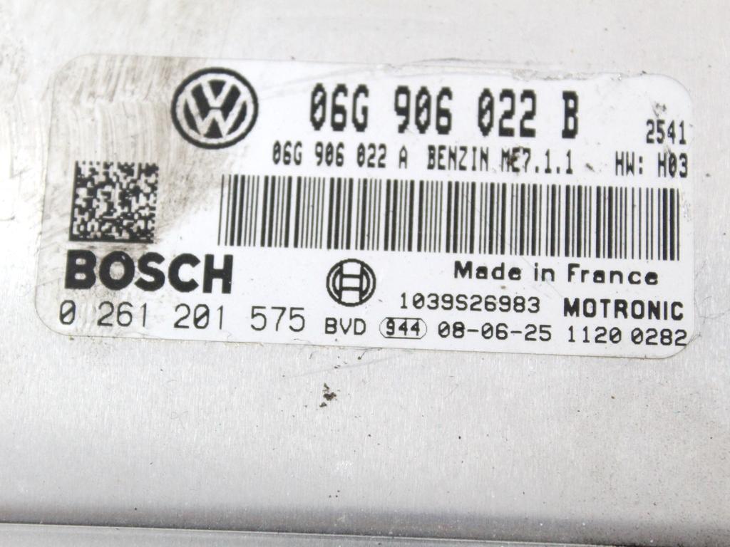 06G906022B KIT ACCENSIONE AVVIAMENTO VOLKSWAGEN TOURAN 2.0 M 80KW 5M 5P (2008) RICAMBIO USATO CON CENTRALINA MOTORE, QUADRO STRUMENTI, BLOCCHETTI ACCENSIONE APERTURA CON CHIAVE 0261201575 3C8937049E 1T0920874E