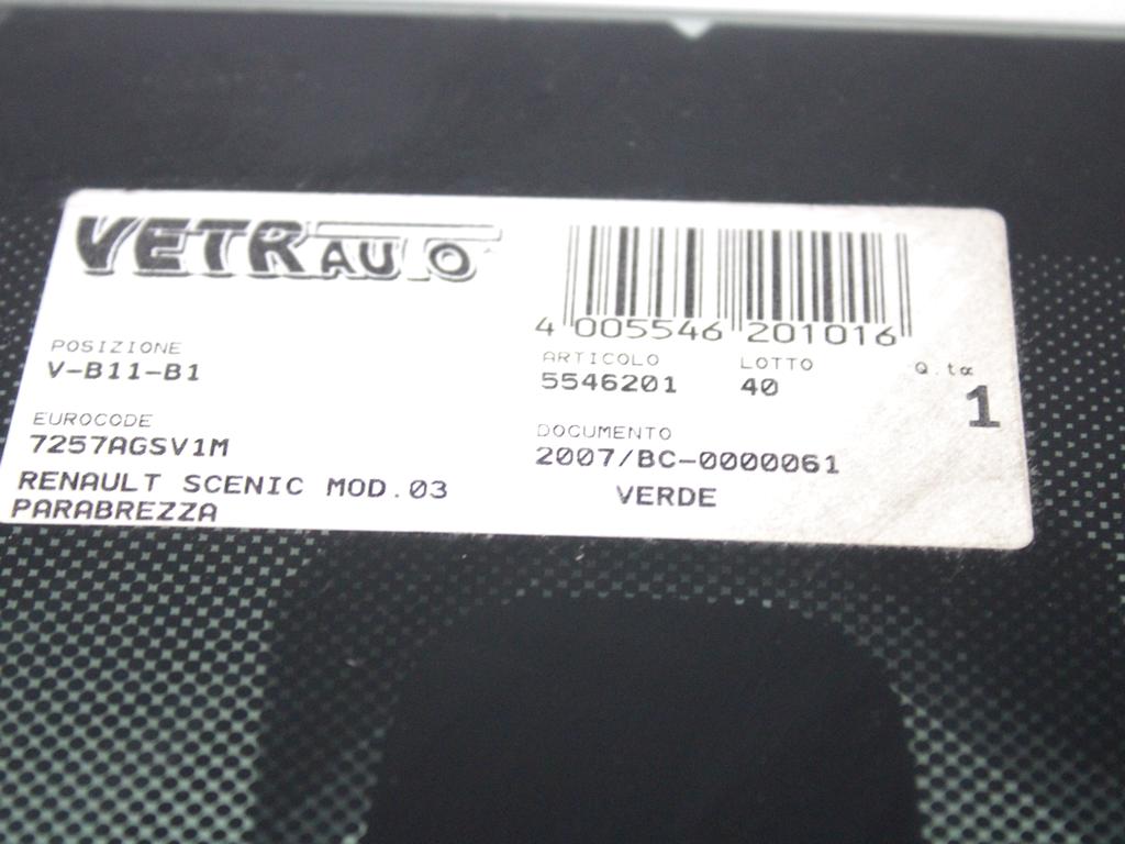 8200330096 PARABREZZA ANTERIORE RENAULT GRAND SCENIC 1.6 B 83KW 5M 5P (2005) RICAMBIO NUOVO