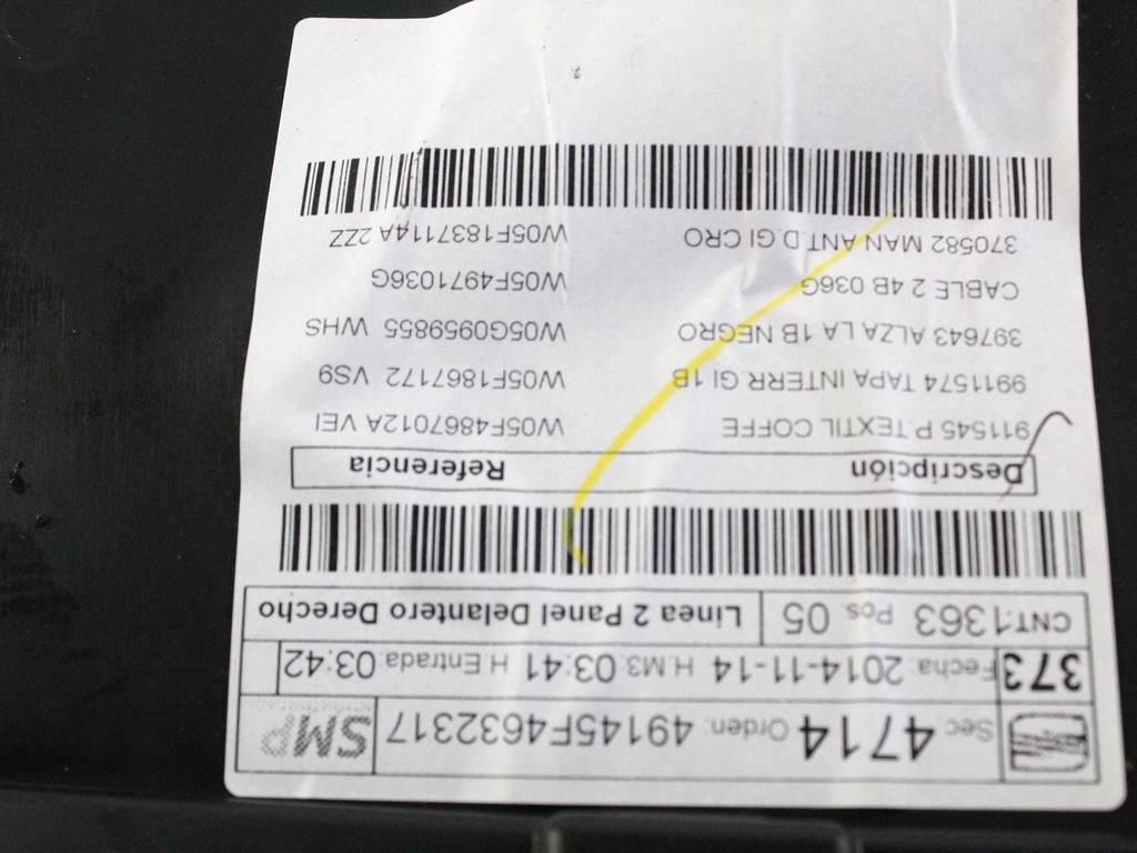 5F4867012AVEI PANNELLO INTERNO PORTA ANTERIORE DESTRA SEAT LEON ST SW 1.4 M 81KW 6M 5P (2015) RICAMBIO USATO