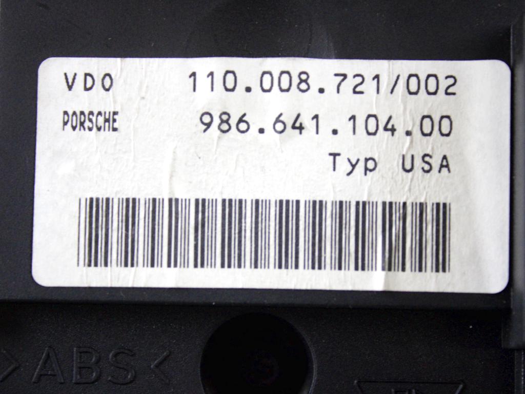 98664110400 QUADRO STRUMENTI CONTACHILOMETRI PORSCHE BOXTER S 2.5 B 150KW AUT 2P (1998) RICAMBIO USATO