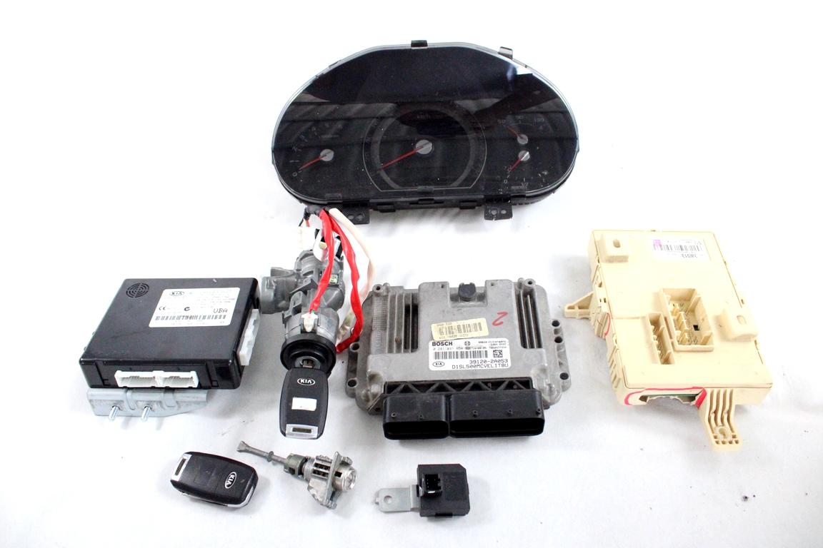 39120-2A053 KIT ACCENSIONE AVVIAMENTO KIA SPORTAGE 1.7 D 85KW 6M 5P (2014) RICAMBIO USATO FUSIBILIERA DIFETTATA, CENTRALINA MOTORE, QUADRO STRUMENTI, BLOCCHETTI CON DOPPIA CHIAVE 0281031654 95400-3UBA0 95420-10000 91950-3W013 94023-3U025