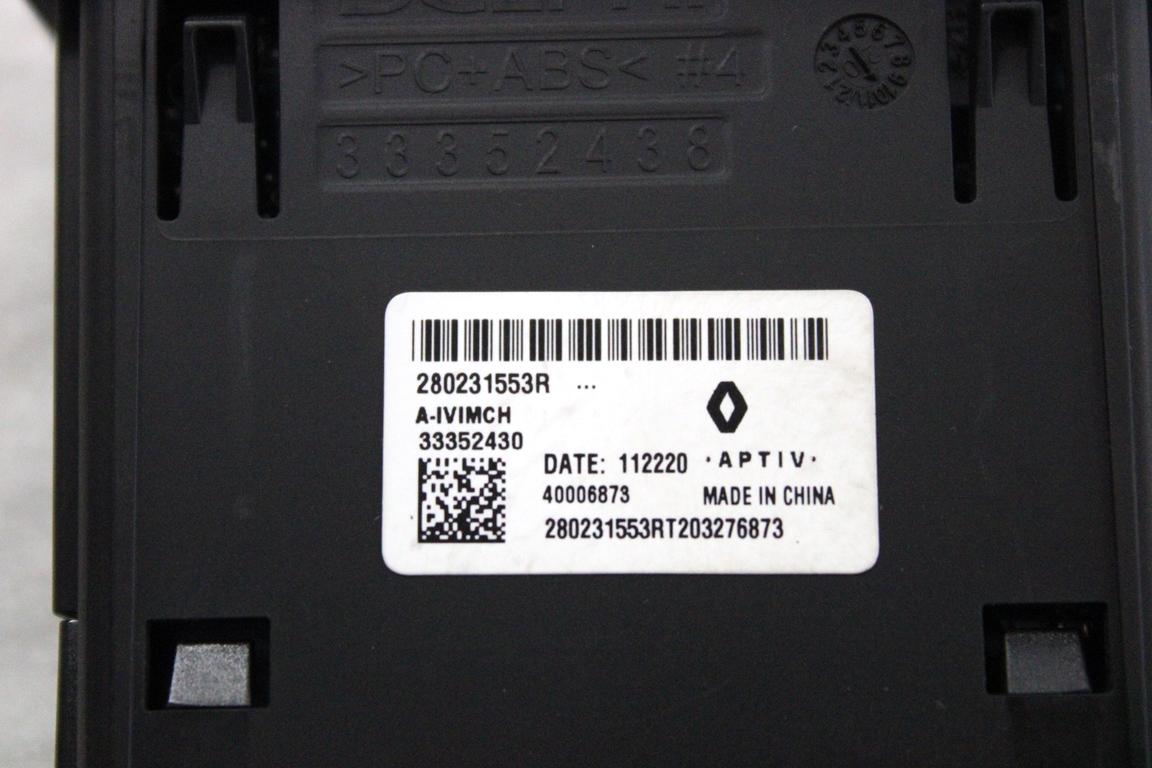 280231553R PORTE INGRESSO USB AUX RENAULT CAPTUR 1.0 G 74KW 6M 5P (2021) RICAMBIO USATO