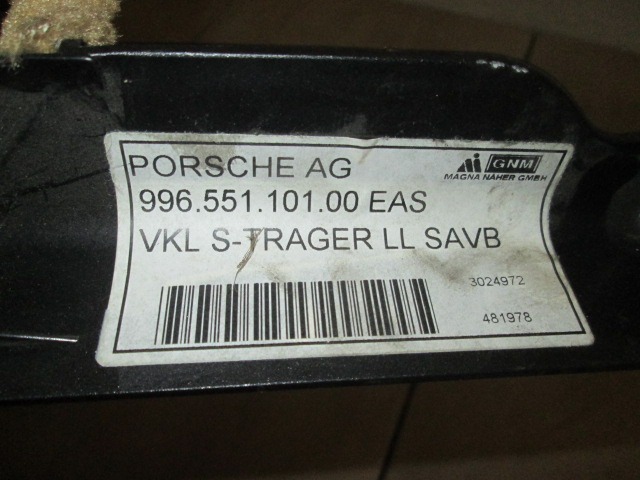 XALILLAGE LATERAL PLANCHER OEM N. 99655120100 PI?CES DE VOITURE D'OCCASION PORSCHE BOXTER (1996 - 2009)BENZINA D?PLACEMENT. 32 ANN?E 2001