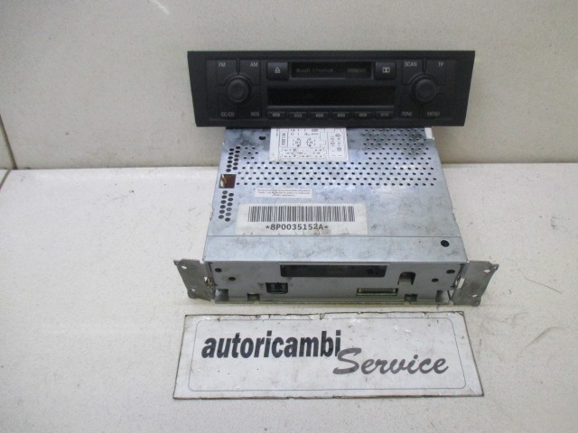 RADIO CD?/ AMPLIFICATEUR - SUPPORT SYST?ME HIFI OEM N. 8P0035152A PI?CES DE VOITURE D'OCCASION AUDI A3 8P 8PA 8P1 (2003 - 2008)BENZINA D?PLACEMENT. 20 ANN?E 2005